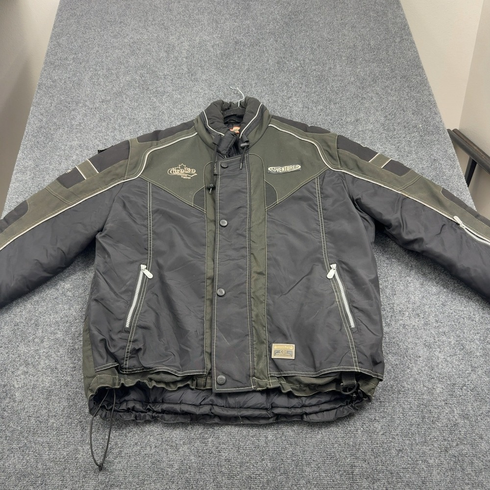 Vintage Choko Design Snowmobile Jacket Mens XL Black Nylon Heavy Insulated Gorp
